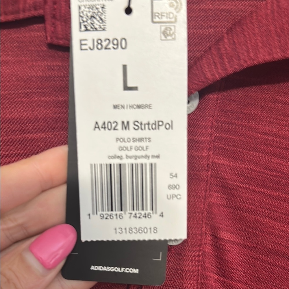 Adidas Red Polo Shirt Classic Design - Picture 4 of 4